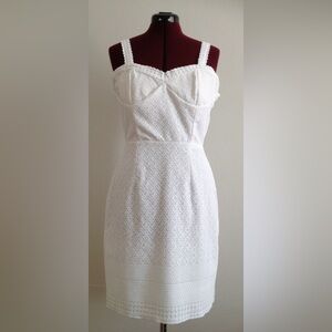Sweetheart Neckline Eyelet Sheath Dress